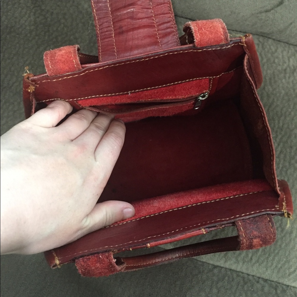 American West Handmade rich red Leather Purse - Picture 3 of 8